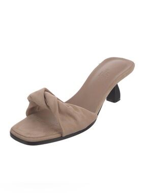 Hermes Ginny 55 Suede Goatskin Sandals in Tan